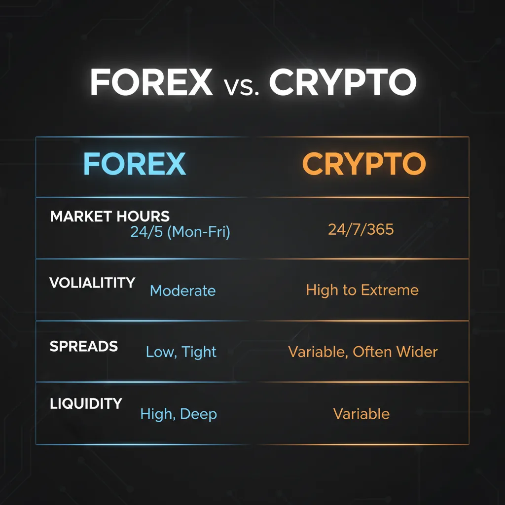 Forex vs Crypto comparison
