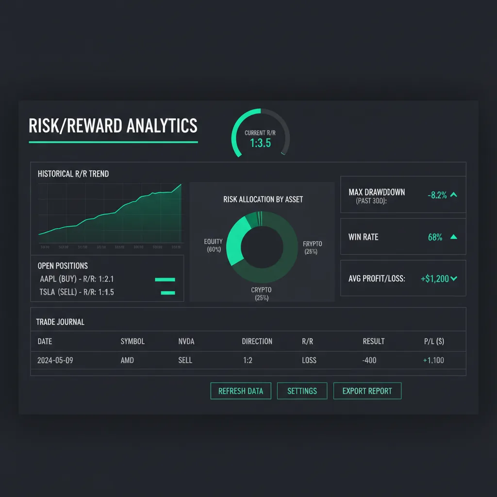 Diagram showing the relationship between win rate, risk reward ratio, and overall trading profitability